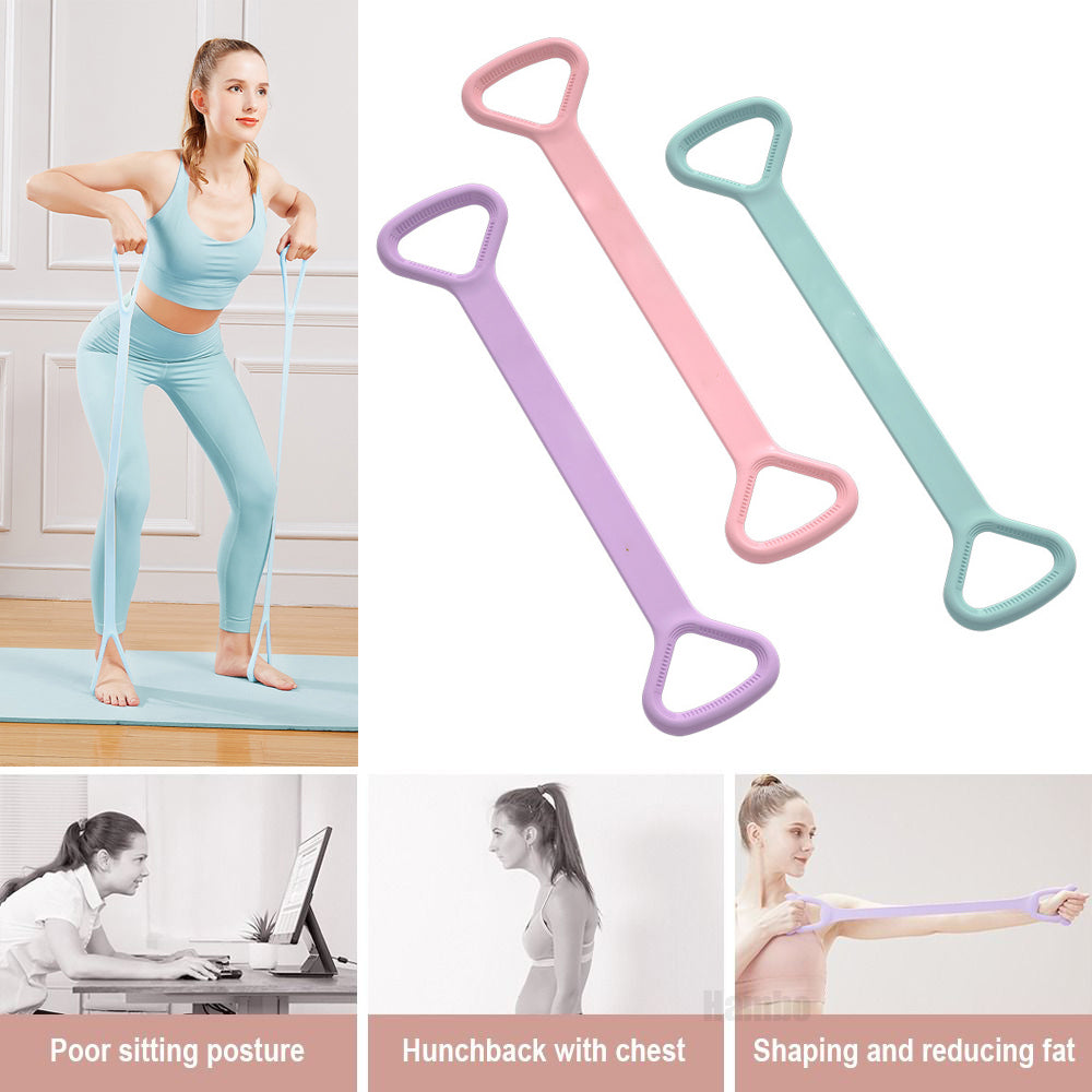 Flexi Flow Yoga Fitness Resistance Band Set: Arm & Back Training Elastic Ropes -Equipment Bundle for Physical Therapy, Yoga, Pilates, and Stretching