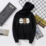 Bear Food Print Plus Size Hooded Sweatshirt - Babu