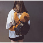 Hug Buddy: Cozy Plush Babu Bear Backpack - College Style for Her - Babu