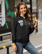 Stylish Decal Baseball Jacket for Women