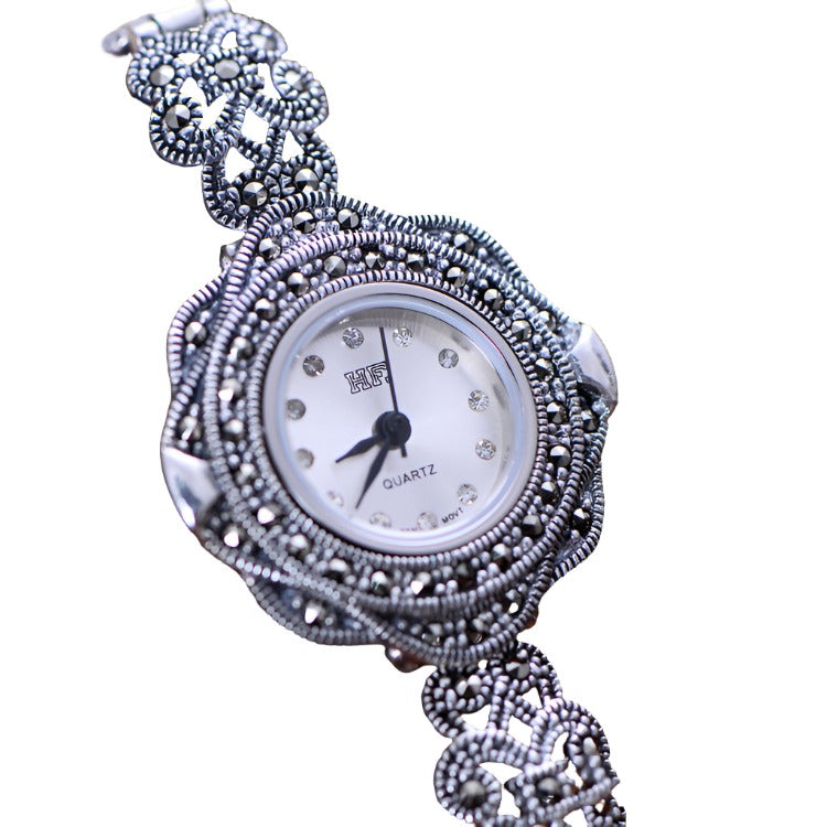 Elegant Vintage Thai Silver Watch