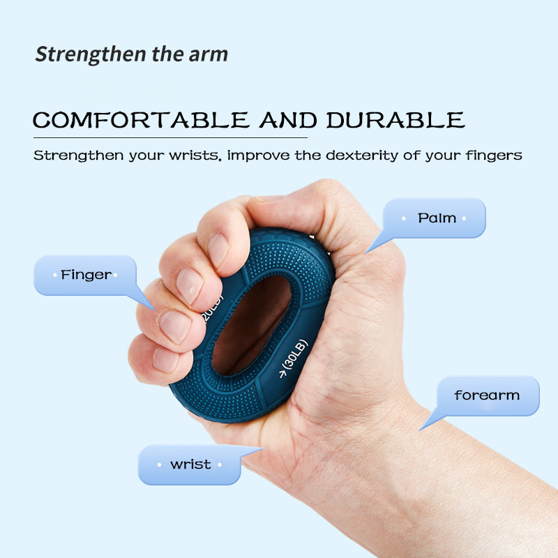 Flex Fit Hand Grip Strengthener: Adjustable Silicone Trainer for Grip and Finger Exercises (20-80LB)