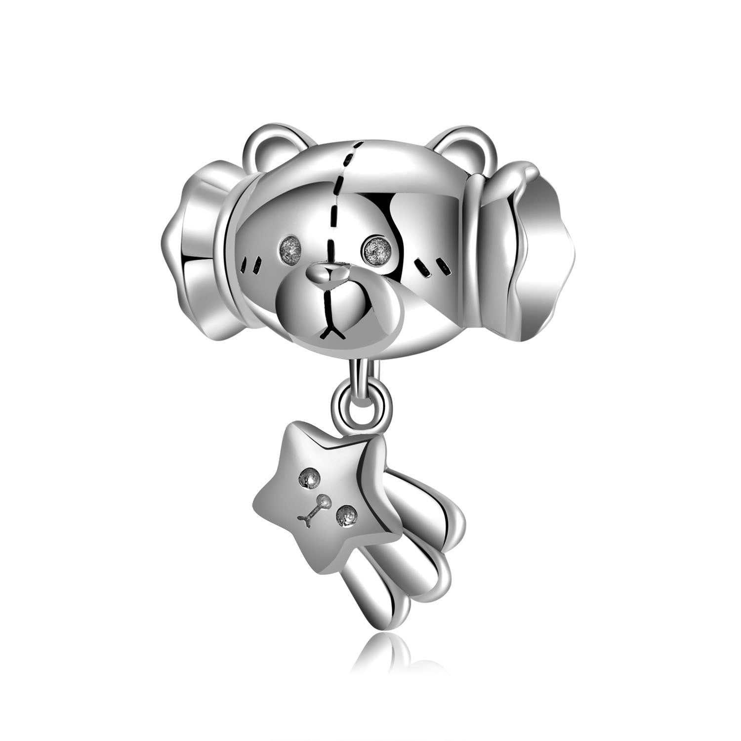 Pendant Bear Bowknot Bead Puppet Bear - Series S925 for Bracelet and Necklace
