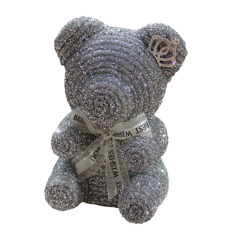 Dazzling Diamond Bear Birthday Surprise: Hand Made Crowned Foam Bear Gift - Babu
