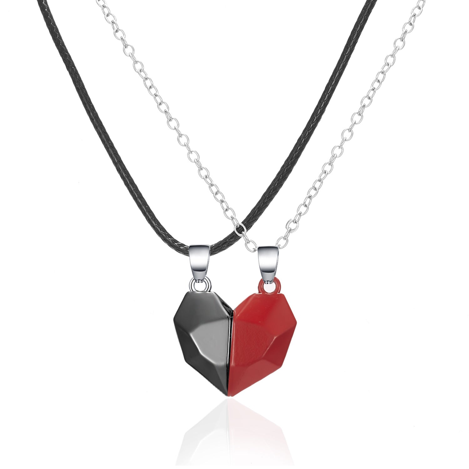 Soulful Connection: Minimalist Friendship Heart Pendant Necklace Set for Couples