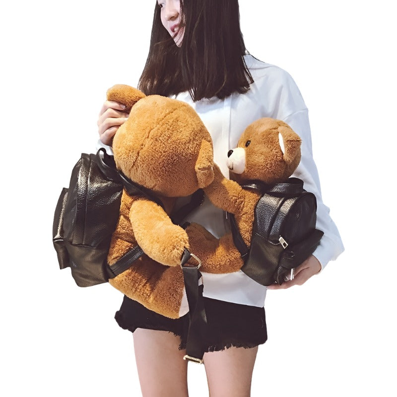 Hug Buddy: Cozy Plush Babu Bear Backpack - College Style for Her - Babu