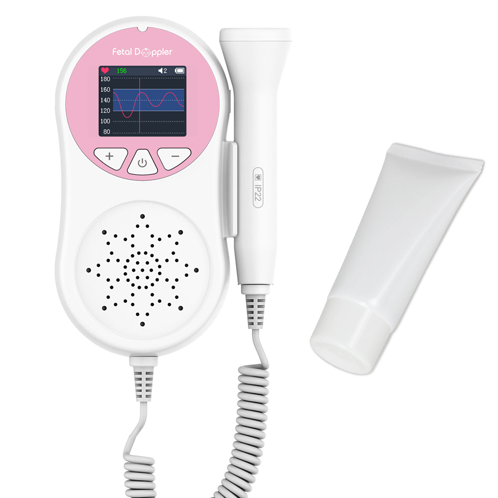 Portable Fetal Doppler Heartbeat Detector: Pocket LCD Monitor with Gel & 3Mhz Probe